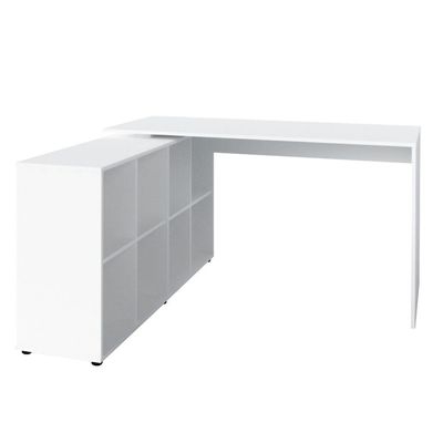 Mesa Para Escritório Extensível Escrivaninha Home Office Nero A02 Branco - Lyam Decor