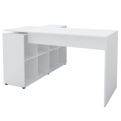 Mesa Para Escritório Extensível Escrivaninha Home Office Nero A02 Branco - Lyam Decor