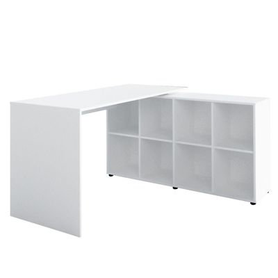 Mesa Para Escritório Extensível Escrivaninha Home Office Nero A02 Branco - Lyam Decor