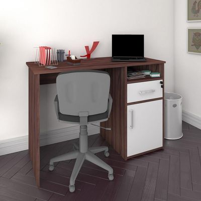 Mesa Para Escritório Escrivaninha Home Office Hall A02 Ipê Branco - Lyam Decor