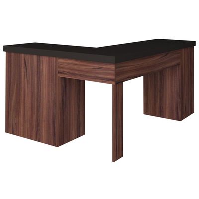 Mesa Para Escritório Escrivaninha Home Office Mali A02 Preto Ipê - Lyam Decor