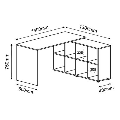 Mesa Para Escritório Extensível Escrivaninha Home Office Nero A02 Preto - Lyam Decor