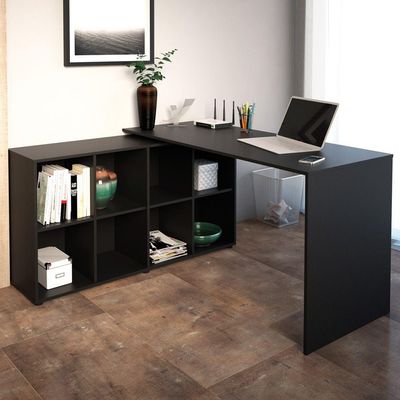 Mesa Para Escritório Extensível Escrivaninha Home Office Nero A02 Preto - Lyam Decor