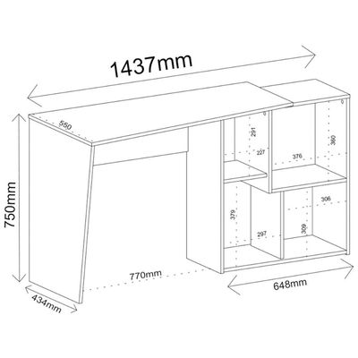 Mesa Para Escritório Escrivaninha Home Office Urban A02 Ipê Branco - Lyam Decor