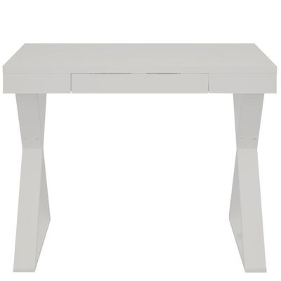 Mesa Para Escritório Escrivaninha Cavalete 01 Gaveta Veneza A02 Web Branco - Lyam Decor