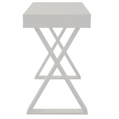 Mesa Para Escritório Escrivaninha Cavalete 01 Gaveta Veneza A02 Web Branco - Lyam Decor