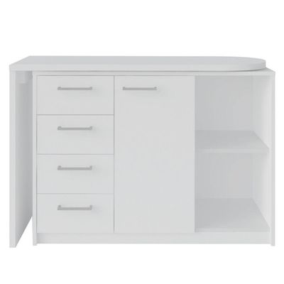 Mesa Para Escritório Extensível Escrivaninha Home Office Logan A02 Branco - Lyam Decor