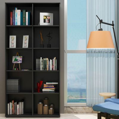 Estante Multiuso com 10 Nichos Clean A02 187x90 Preto - Lyam Decor
