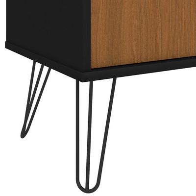 Estante Multiuso Com 02 Portas 03 Prateleiras 183x90cm Hit A02 Freijó Preto - Lyam Decor