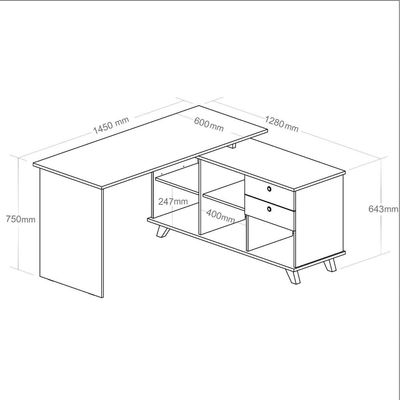 Mesa Para Escritório Home Office Escrivaninha Gold A02 Branco 02 Gavetas - Lyam Decor