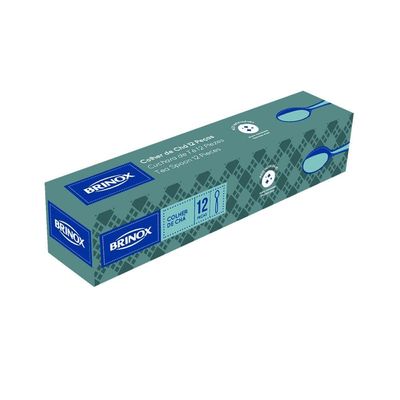 Conjunto de Colheres de Chá Lyon 12 Peças Acabamento Polido com Friso Inox Brinox Inox