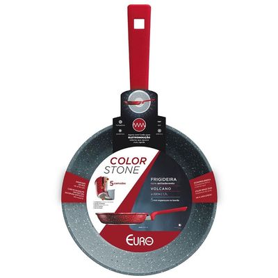 Frigideira Colorstone Volcano Alumínio Antiaderente 22cm Euro Cinza