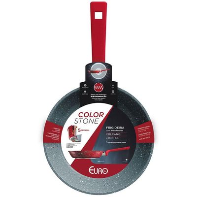 Frigideira Colorstone Volcano Alumínio Antiaderente 26cm Euro Cinza