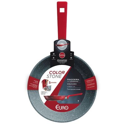 Frigideira Colorstone Volcano Aluminio Antiaderente 20cm Euro Cinza