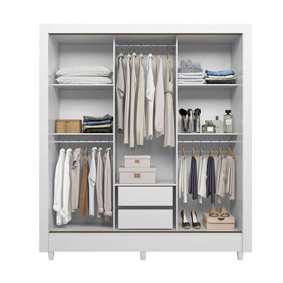 Guarda Roupa Santos Andirá Lisboa 3 Portas Deslizantes Branco