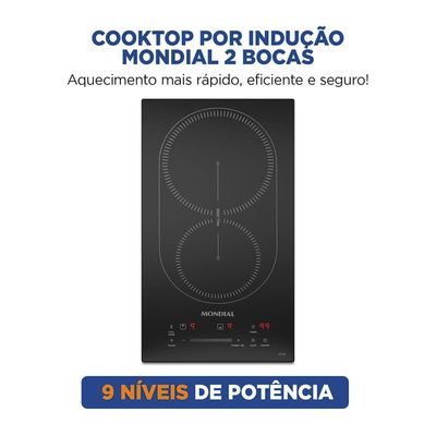 Cooktop de Indução 2 Bocas Mondial CTI-02 Preto / 220V