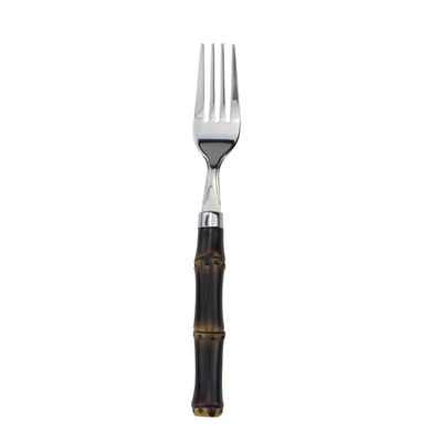 Faqueiro 24 peças em Aço Inox Cabo em Polipropileno Estilo Bambu Escuro Dynasty Marrom