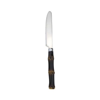 Faqueiro 24 peças em Aço Inox Cabo em Polipropileno Estilo Bambu Escuro Dynasty Marrom