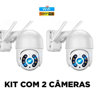 kit 2 Câmera Ip Externa Speed Dome Wifi Auto Tracking Ip66 Ptz