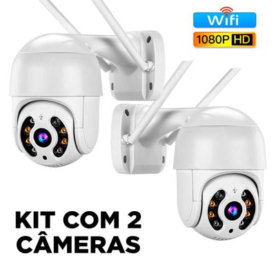 kit 2 Câmera Ip Externa Speed Dome Wifi Auto Tracking Ip66 Ptz