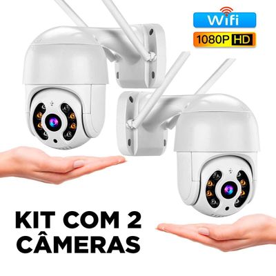 kit 2 Câmera Ip Externa Speed Dome Wifi Auto Tracking Ip66 Ptz