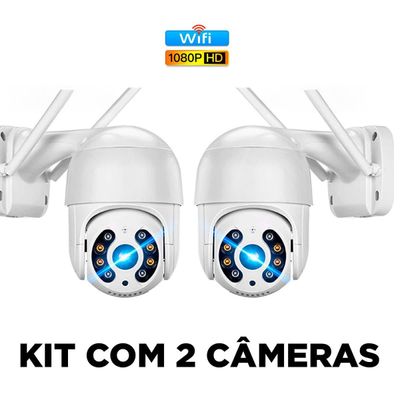 kit 2 Câmera Ip Externa Speed Dome Wifi Auto Tracking Ip66 Ptz
