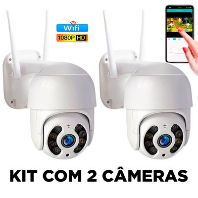 kit 2 Câmera Ip Externa Speed Dome Wifi Auto Tracking Ip66 Ptz