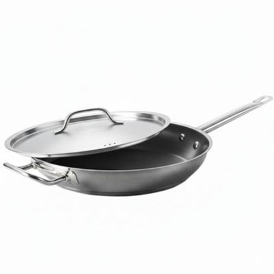 Frigideira com Tampa 3,4L Profissional 32cm Aço Inox Brinox