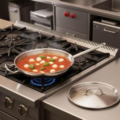 Frigideira com Tampa 3,4L Profissional 32cm Aço Inox Brinox
