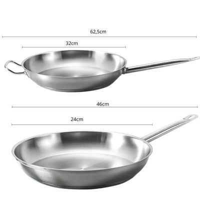 2 Frigideiras Profissionais Brinox 24cm e 32cm Fundo Triplo Inox Cozinha Industrial Restaurante