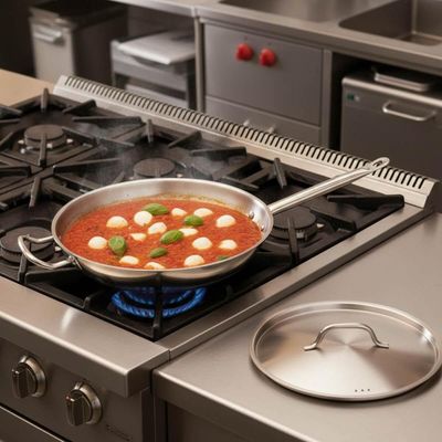 2 Frigideiras Profissionais Brinox 24cm e 32cm Fundo Triplo Inox Cozinha Industrial Restaurante