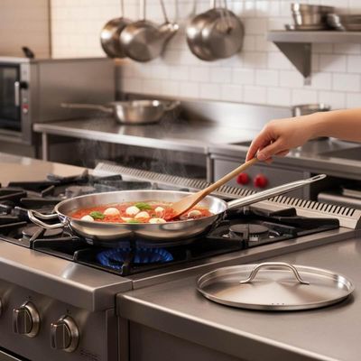 2 Frigideiras Profissionais Brinox 24cm e 32cm Fundo Triplo Inox Cozinha Industrial Restaurante