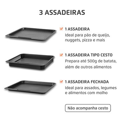 Fritadeira Elétrica Forno Oven 12L Mondial AFON-12L-BI-BC 127V