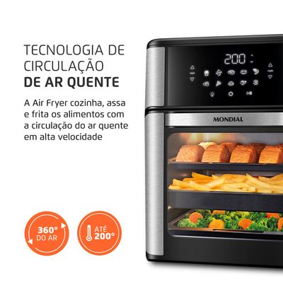Fritadeira Elétrica Forno Oven 12L Mondial AFON-12L-BI-BC 127V