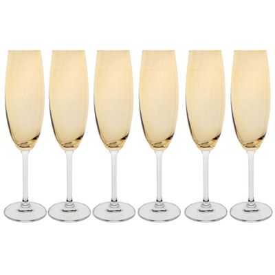 Conjunto de Taças para Champanhe Gastro 220ml Âmbar 6 Peças Bohemia n/a