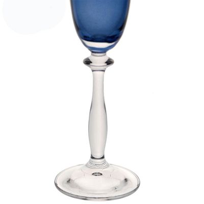 Conjunto de Taças para Champanhe Angela 190 ml em Cristal Ecológico 6 Peças Bohemia Azul