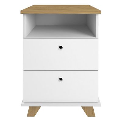 Kit 02 Gaveteiros Para Escritório Home Office 2 Gavetas Diem A02 Olmo Branco - Lyam Decor
