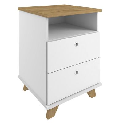 Kit 02 Gaveteiros Para Escritório Home Office 2 Gavetas Diem A02 Olmo Branco - Lyam Decor