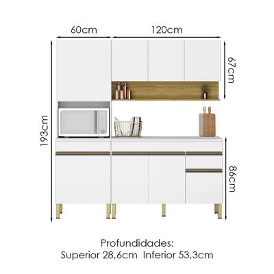 Cozinha Modulada 3 Pecas Line Ktp Supremo Cp Freijo