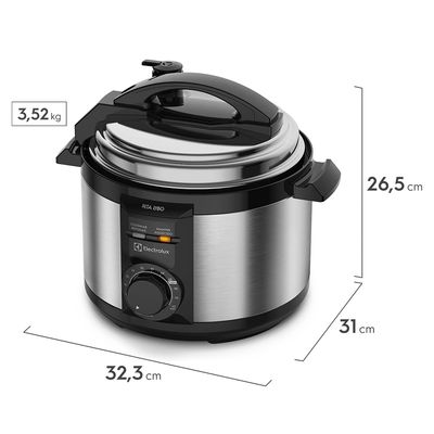 Panela de Pressão Elétrica Electrolux por Rita Lobo 3L Preta Efficient c/ Timer (PCE15) 220V