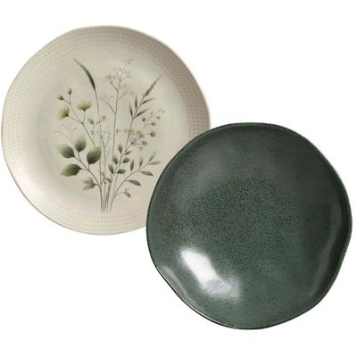Conjunto Pratos Raso Fundo 12 Peças Cerâmica Orgânico Porto Brasil Mesa Posta Elegante