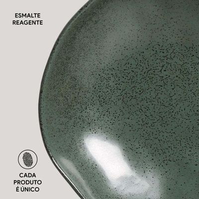 Conjunto Pratos Raso Fundo 12 Peças Cerâmica Orgânico Porto Brasil Mesa Posta Elegante