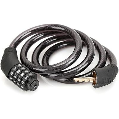 Cadeado de Segurança Para Bicicleta Bike Moto com Senha Combinação de Dígitos 8mm Aço Reforçado 65cm Preto