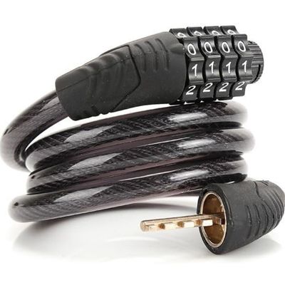 Cadeado de Segurança Para Bicicleta Bike Moto com Senha Combinação de Dígitos 8mm Aço Reforçado 65cm Preto