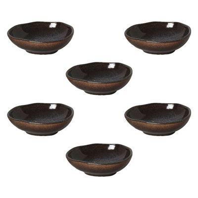 Conjunto de Cumbucas Ovais Porto Brasil Orgânico Titanium 265ml 6 Peças Azul