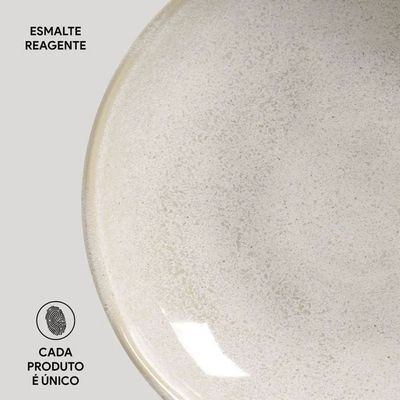 Conjunto de Pratos Fundos Porto Brasil Bio Latte 1,1 litros 6 Peças Off White