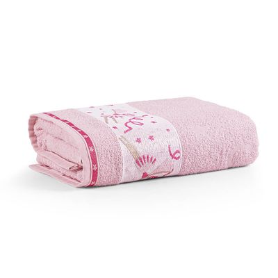 Toalha de Banho Infantil Pitico 1,15m x 75cm 100% Algodão Macio - Bailarina Rosa
