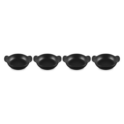 CONJUNTO 4 PANELAS BUFFET LE CREUSET BASE GOURMAND SEM TAMPA 13CM EM FERRO FUNDIDO BLACK MATTE 20502130000425