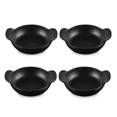 CONJUNTO 4 PANELAS BUFFET LE CREUSET BASE GOURMAND SEM TAMPA 13CM EM FERRO FUNDIDO BLACK MATTE 20502130000425