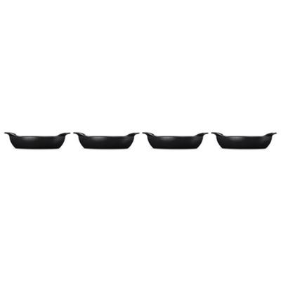 CONJUNTO 4 ASSADEIRAS LE CREUSET OVAL GOURMAND 15CM EM FERRO FUNDIDO BLACK MATTE 20503150000425